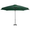 vidaXL Umbrelă în consolă cu stâlp din aluminiu, verde, 300 cm