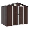 vidaXL Șopron de grădină, maro, 205 x 129 x 183, oțel galvanizat