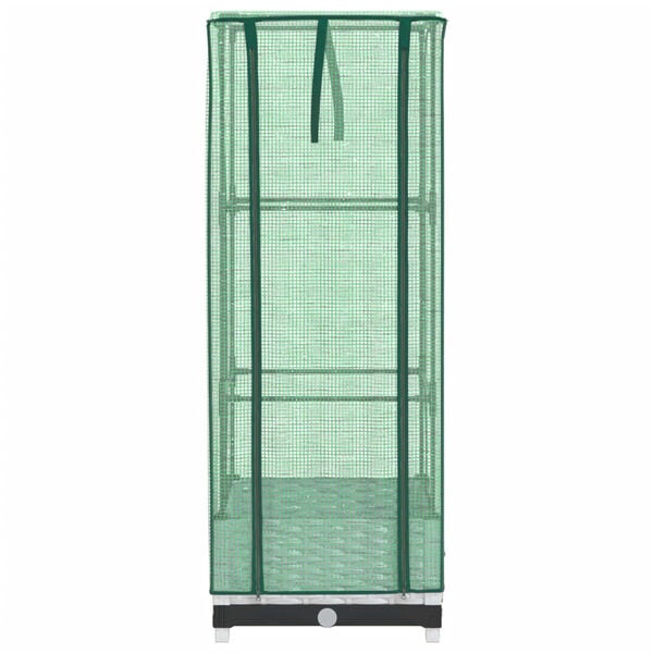 vidaXL Strat înălțat cu husă de seră, aspect ratan, 40x40x123 cm