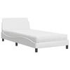 vidaXL Pat cu saltea, Dover, alb, 100x200 cm, piele ecologică