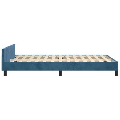 vidaXL Cadru de pat cu tăblie, albastru închis, 120x200 cm, catifea