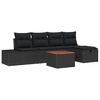 vidaXL Set de canapele pentru grădină 6 buc. Negru poliratan