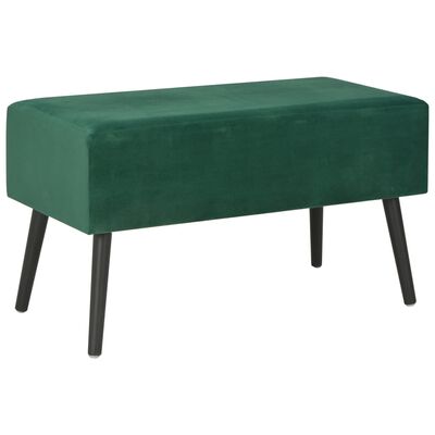 vidaXL Banchetă cu sertare, verde, 80 cm, catifea