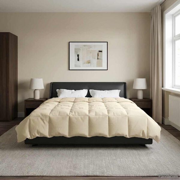 vidaXL Duvet de iarnă Patos Crem 220 x 240 cm Microfibră