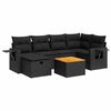 vidaXL Set canapele de grădină cu perne, 7 piese, negru, poliratan