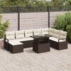 vidaXL Set de canapele pentru grădină 9 pcs Maro Rattan poli