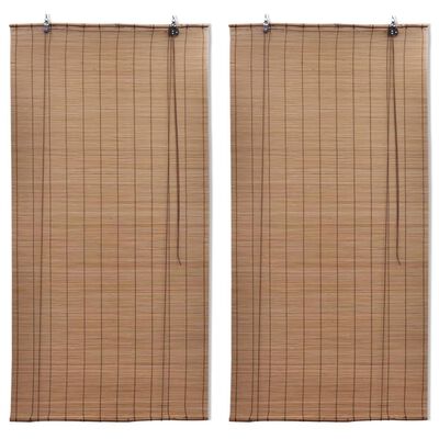 vidaXL Jaluzele din bambus tip rulou, 2 buc., maro, 150 x 220 cm
