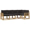 vidaXL Set de canapele de exterior 5 buc. Alb și negru