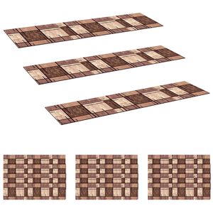 vidaXL Covorașe pentru trepte 15 buc. 76 x 20 cm Maro Poliester