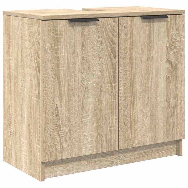 vidaXL Dulap de Baie Stejar Sonoma 64,5 x 33,5 x 59 cm Lemn compozit