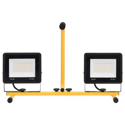 vidaXL Proiector cu LED și mâner, 2x50 W, alb cald
