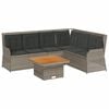 vidaXL Set mobilier de grădină cu perne, 5 piese, gri, poliratan