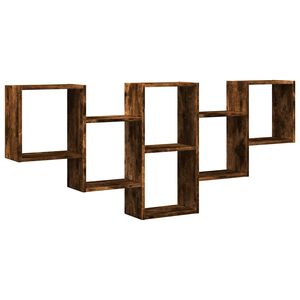 vidaXL Raft de perete, stejar fumuriu, 159x18x66 cm, lemn compozit