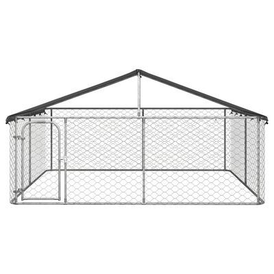 vidaXL Padoc pentru câini de exterior, cu acoperiș, 300x300x150 cm