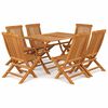 vidaXL Set mobilier de grădină, 7 piese, lemn masiv de tec