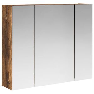 vidaXL Dulap cu oglindă pentru baie Stejar fumuriu 60 x 14,5 x 50 cm