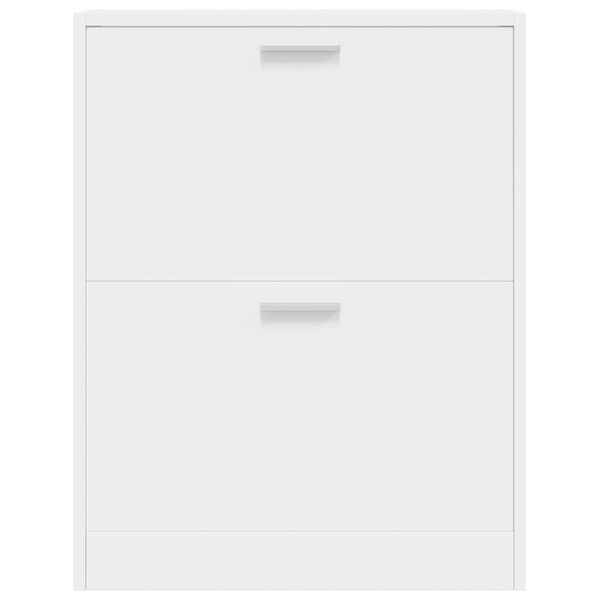 vidaXL Pantofar cu 2 compartimente din lemn, alb