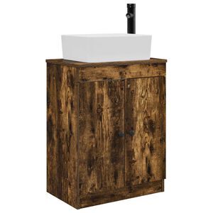 vidaXL Mobilă de baie cu chiuvetă Stejar fumuriu 54 x 35 x 83 cm