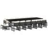 vidaXL Set mobilier de grădină cu perne, 17 piese, negru, poliratan