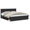vidaXL Cadru de pat cu headboard Negru 200 x 200 cm Lemn prelucrat