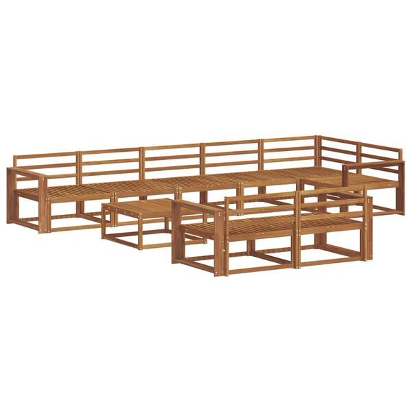 vidaXL Set de canapele de exterior 9 pcs natural Lemn Solid de Acacia