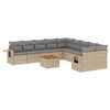 vidaXL Set canapele de grădină, 11 piese, cu perne, bej, poliratan