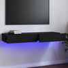 vidaXL Comodă TV cu lumini LED, negru extralucios, 120x35x15,5 cm