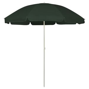 vidaXL Umbrelă de soare de plajă, verde, 240 cm