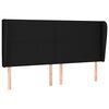 vidaXL Tăblie de pat cu aripioare, negru, 183x23x118/128 cm, textil