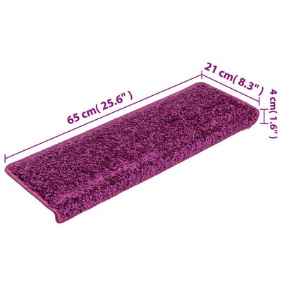 vidaXL Covorașe de scară, 5 buc.,violet, 65x21x4 cm