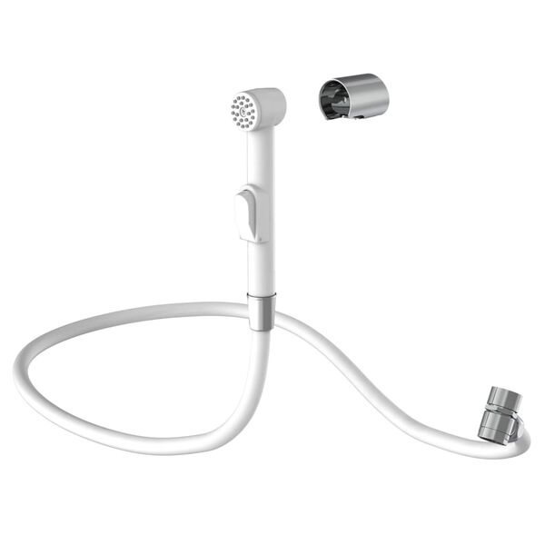 EISL Set duș de m&acirc;nă lavoar cu suport de perete și furtun de duș alb