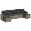 vidaXL Set canapele de grădină, 7 piese, cu perne, gri, poliratan