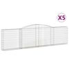 vidaXL Coșuri gabion arcuite 5 buc, 400x30x100/120 cm fier galvanizat
