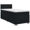 vidaXL Pat boxspring cu saltea cu headboard Negru 90 x 190 cm Țesătură