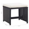 vidaXL Set mobilier de exterior cu perne, 17 piese, negru, poliratan