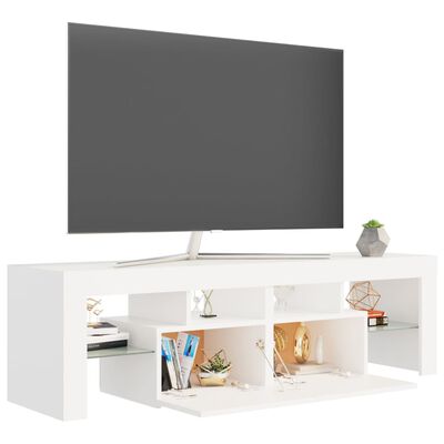 vidaXL Comodă TV cu lumini LED, alb, 140x36,5x40 cm