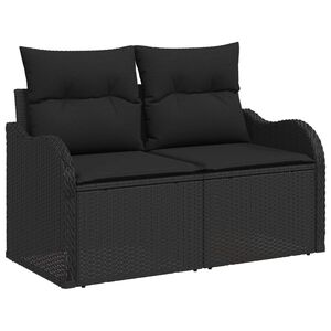 vidaXL Canapea de grădină cu pernă Negru 121 x 62 x 69cm poliratan