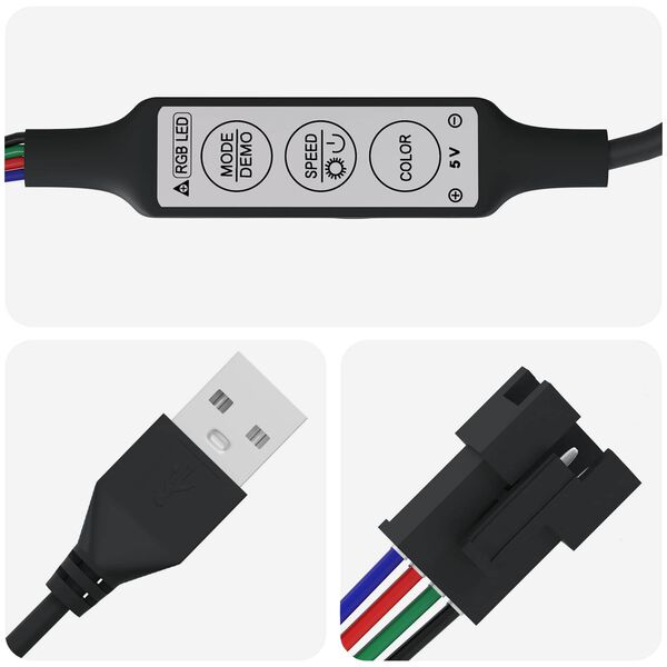 vidaXL Bandă LED 4 pcs Negru și transparent 25 x 0,8 x 0,3 cm