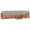 vidaXL Set canapea sectională cu pernă 7 pcs Gri natural și deschis