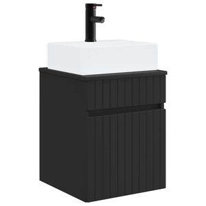 vidaXL Chiuvetă de baie suspendată Negru 39 x 41 x 62,5 cm