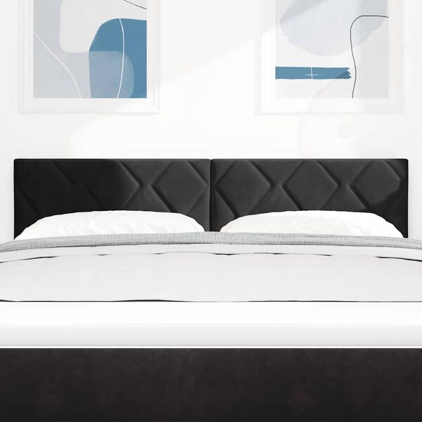 vidaXL Tăblie cap cu headboard Negru 160 cm Catifea