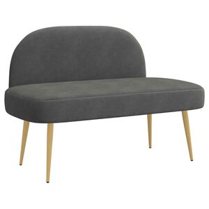 vidaXL Bancă tapițată cu spătar Gri &icirc;nchis 110 x 60 x 76 cm
