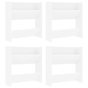 vidaXL Pantofare de perete, 4 buc., alb, 60x18x60 cm PAL