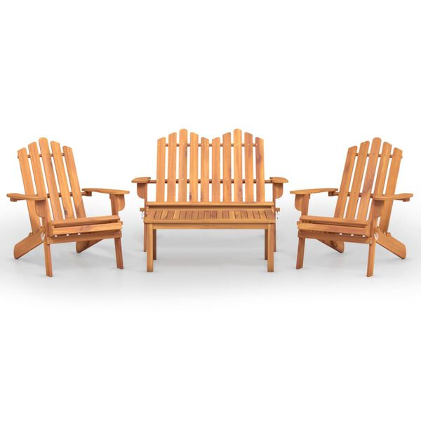 vidaXL Set mobilier de grădină Adirondack, 4 piese, lemn masiv acacia