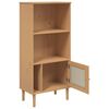 vidaXL Bibliotecă SENJA aspect ratan maro 60x35x130 cm lemn masiv pin