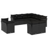 vidaXL Set canapele de grădină cu perne, 11 piese, negru, poliratan