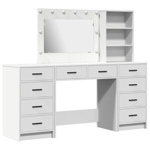 vidaXL Masă de Machiaj 3 buc. Alb 78,5 x 41 x 135 cm Lemn prelucrat