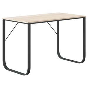 vidaXL Birou de calculator, negru/stejar, 110x60x73 cm, lemn prelucrat