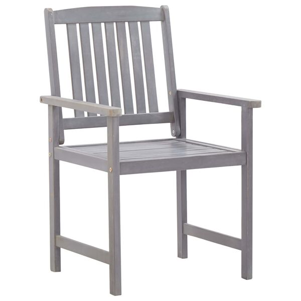 vidaXL Set mobilier de exterior 7 piese, gri prespălat, lemn de acacia