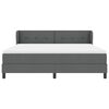 vidaXL Pat boxspring cu saltea Gri &icirc;nchis 180 x 200 cm țesătură